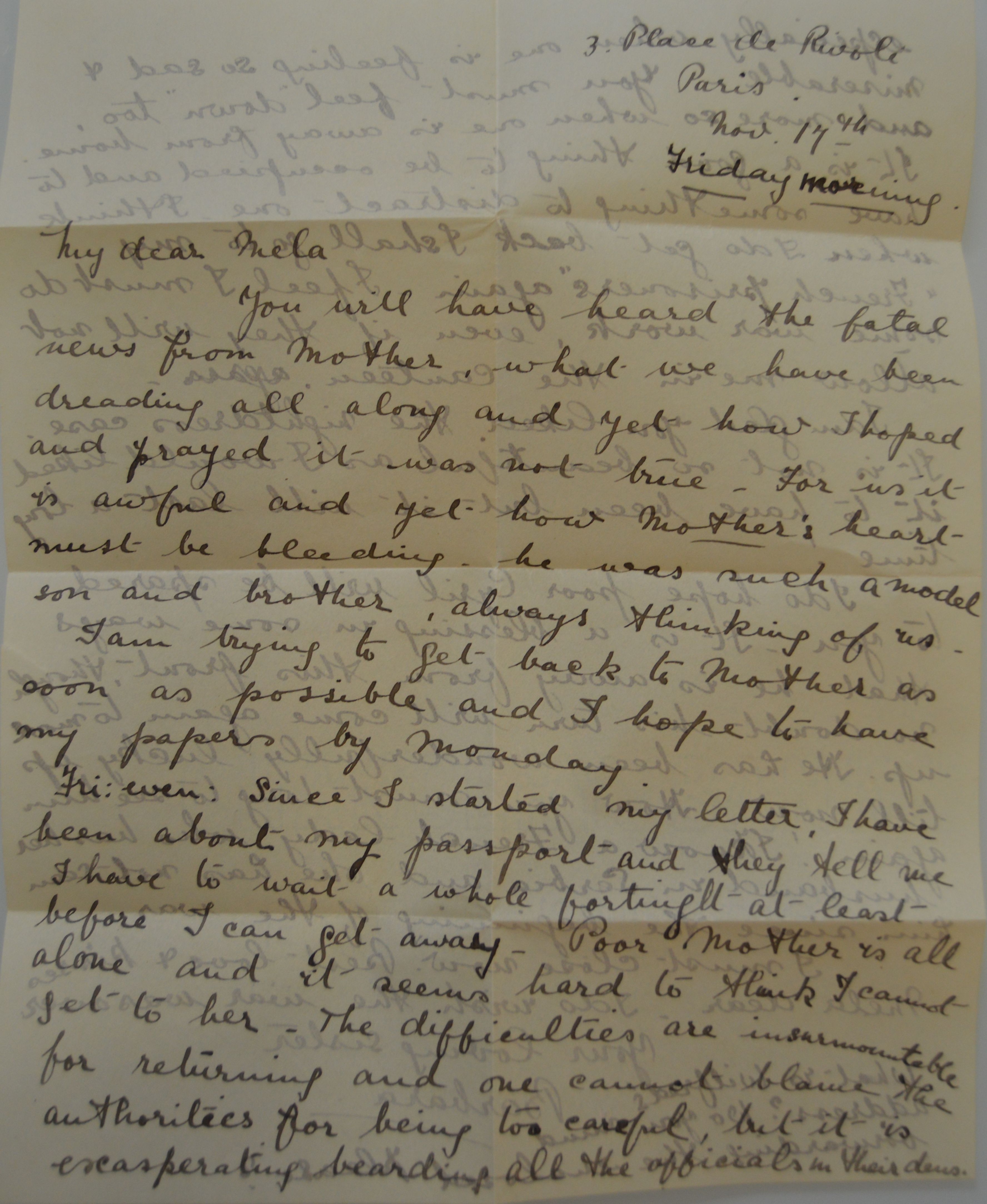 November 17th 1916 Letter from Barbara Brown Constable to her sister